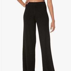 The Drop Catalina Knit Ribbed Wide Leg Pant in Black